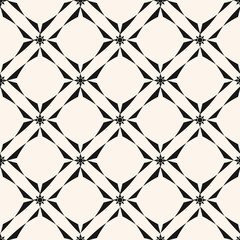 Fototapeta premium Geometric grid seamless pattern. Vector black and white abstract background