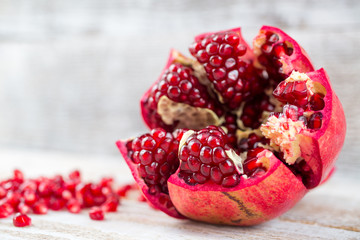 pomegranate with pomegranate seeds
