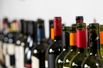 Empty glass wine bottles,