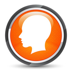 Head female face icon galaxy orange round button