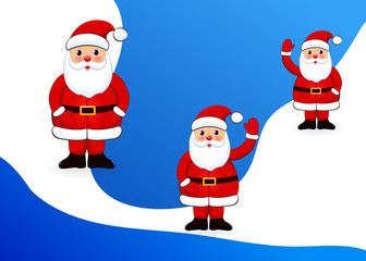 Set Santa Clauses white background. Vector illustration.