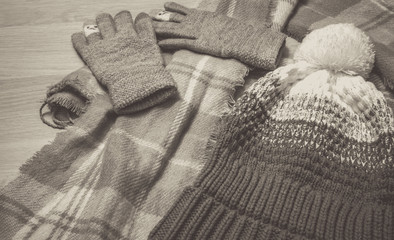 Set of winter clothes