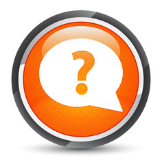 Question mark bubble icon galaxy orange round button