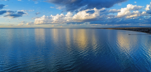 Mornington Peninsula at sunset - aerial panorama