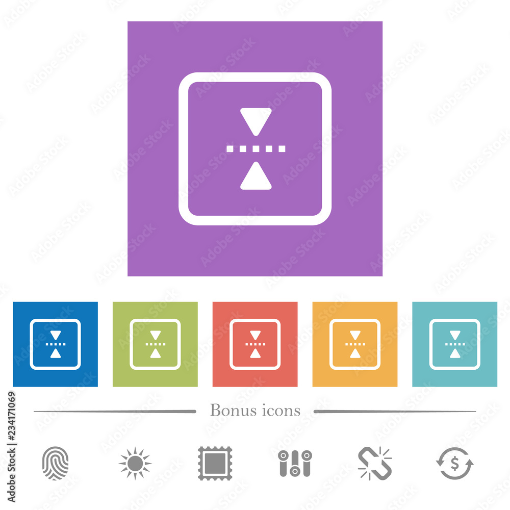Poster mirror object around horizontal axis flat white icons in square backgrounds