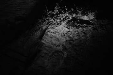 Rock night illuminated texture