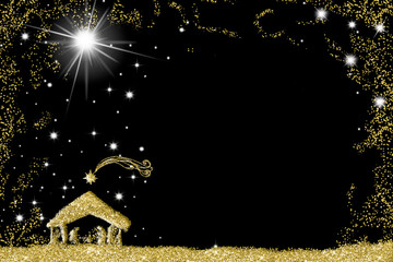 Elegant Nativity Scene greeting card