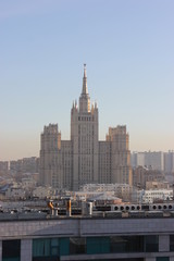 Fototapeta na wymiar Moscow city buildings Krasnaya Presnya