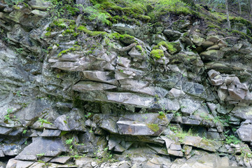 Geological section of igneous rocks
