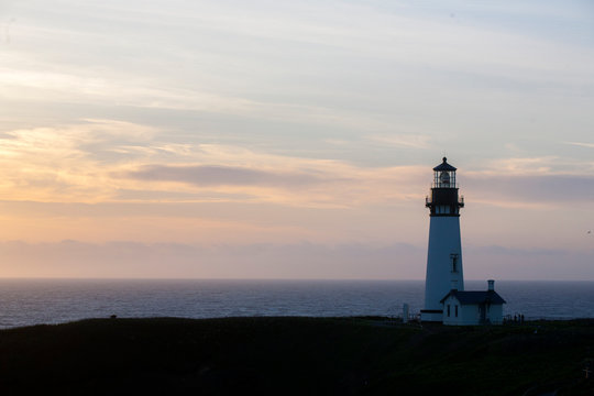 lighthouse at sunset