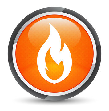 Fire flame icon galaxy orange round button