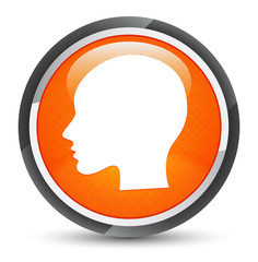 Head woman face icon galaxy orange round button