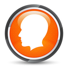 Head men face icon galaxy orange round button