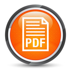 PDF document icon galaxy orange round button