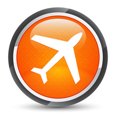 Plane icon galaxy orange round button