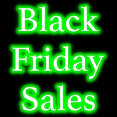 Green neon sign, Black Friday Sales