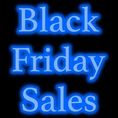 Neon text Black Friday Sale in blue