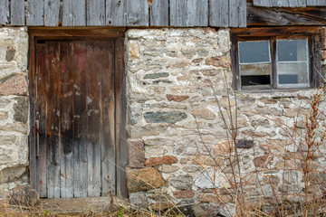 old door and window on a barn