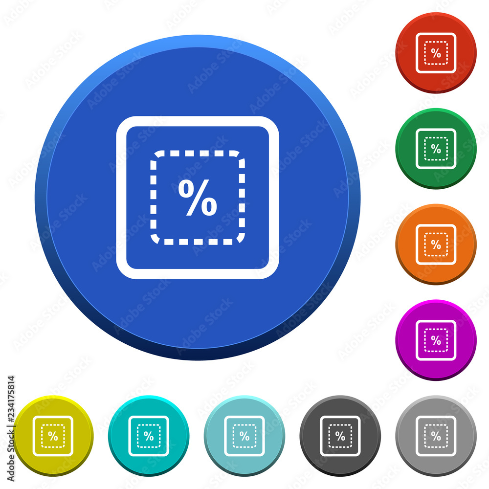 Poster scale object by percent beveled buttons