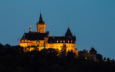 Fototapeta na wymiar Wernigerode Germany castle at night