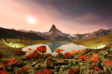 Tuinposter mountain lake Stellisee © panaramka