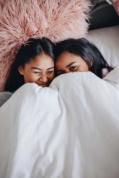 Girls Having Fun During A Sleepover