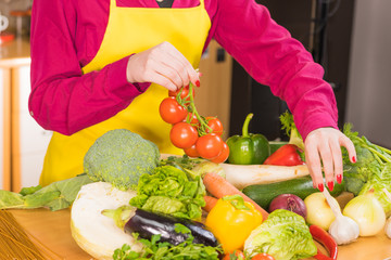 Many healthy colorful vegetables