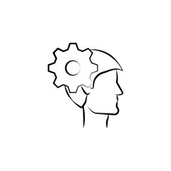 head, mental, mind hand drawn icon. Outline symbol design from business set