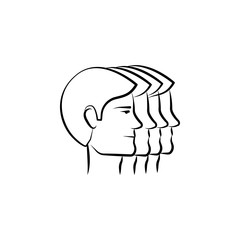 group, people, team hand drawn icon. Outline symbol design from business set