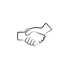 partnership, handshake hand drawn icon. Outline symbol design from business set