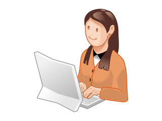 オフィスカジュアルの女性