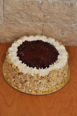 Cherry sour hazelnut cake
