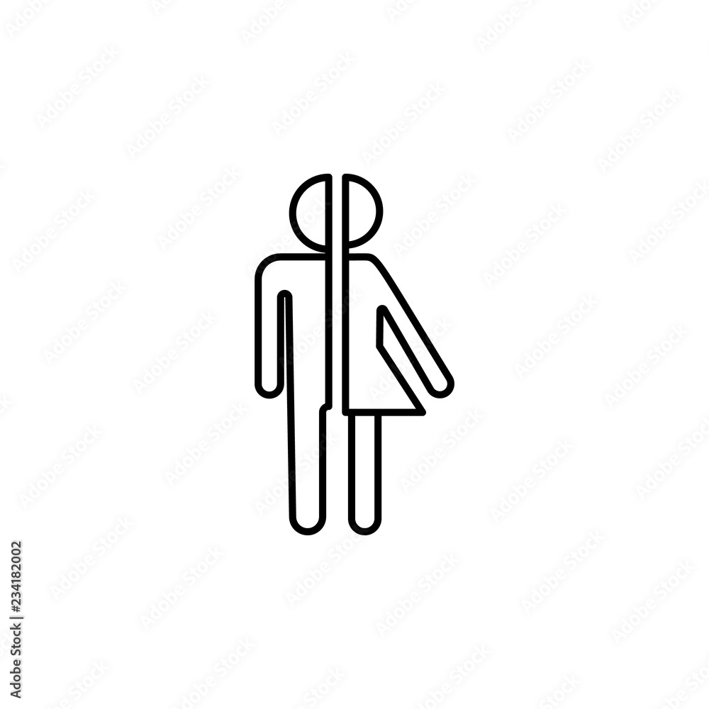 Poster unisex sign icon. element of navigation sign icon. thin line icon for website design and development