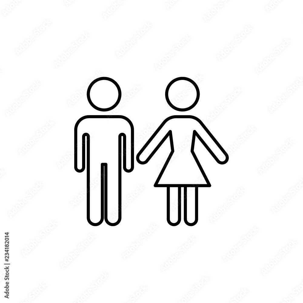 Poster toilet sign icon. element of navigation sign icon. thin line icon for website design and development