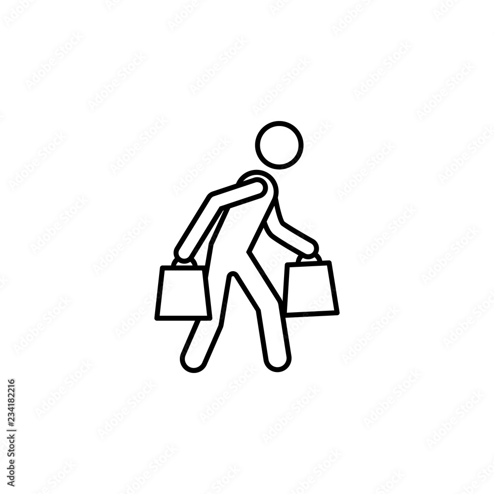 Aufkleber shopping mall sign icon. element of navigation sign icon. thin line icon for website design and deve