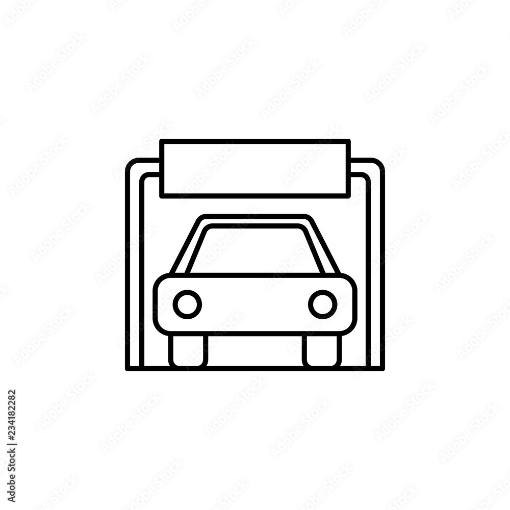 Poster car wash sign icon. element of navigation sign icon. thin line icon for website design and developme