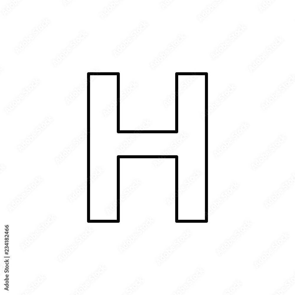 Poster hospital sign icon. element of navigation sign icon. thin line icon for website design and developme