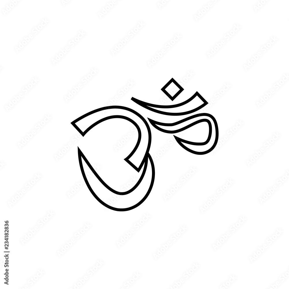 Poster hindu temple sign icon. element of navigation sign icon. thin line icon for website design and devel