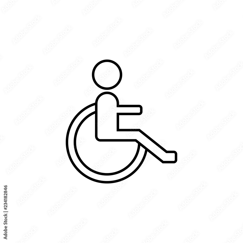 Poster wheelchair sign icon. element of navigation sign icon. thin line icon for website design and develop