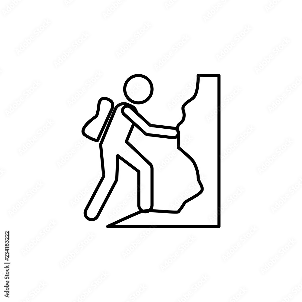 Poster climbing sign icon. element of navigation sign icon. thin line icon for website design and developme