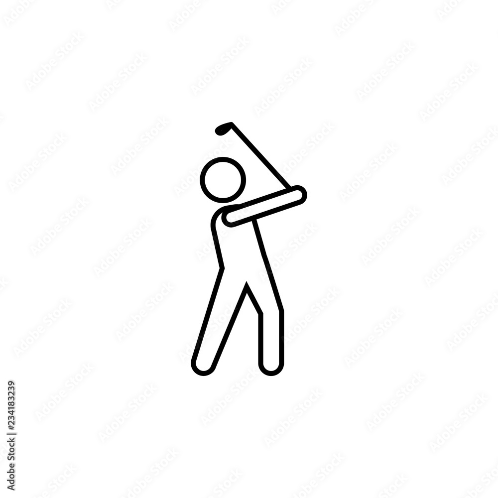 Poster golf sign icon. element of navigation sign icon. thin line icon for website design and development, 