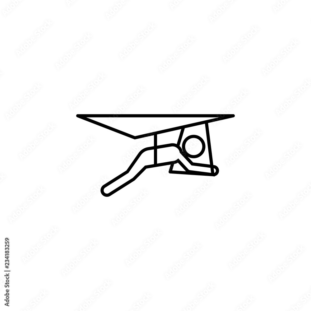 Poster hang gliding sign icon. element of navigation sign icon. thin line icon for website design and devel