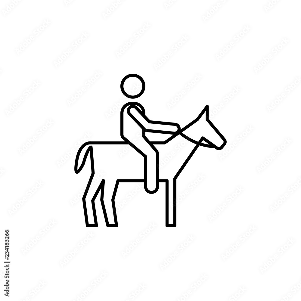 Poster horse riding sign icon. element of navigation sign icon. thin line icon for website design and devel