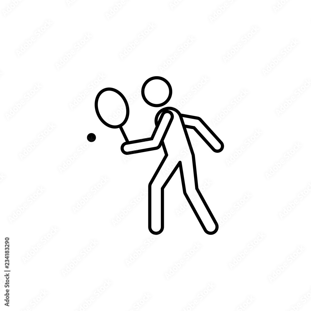 Poster tennis sign icon. element of navigation sign icon. thin line icon for website design and development