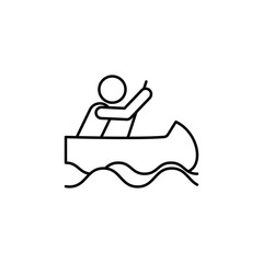 canoe sign icon. Element of navigation sign icon. Thin line icon for website design and development, app development. Premium icon