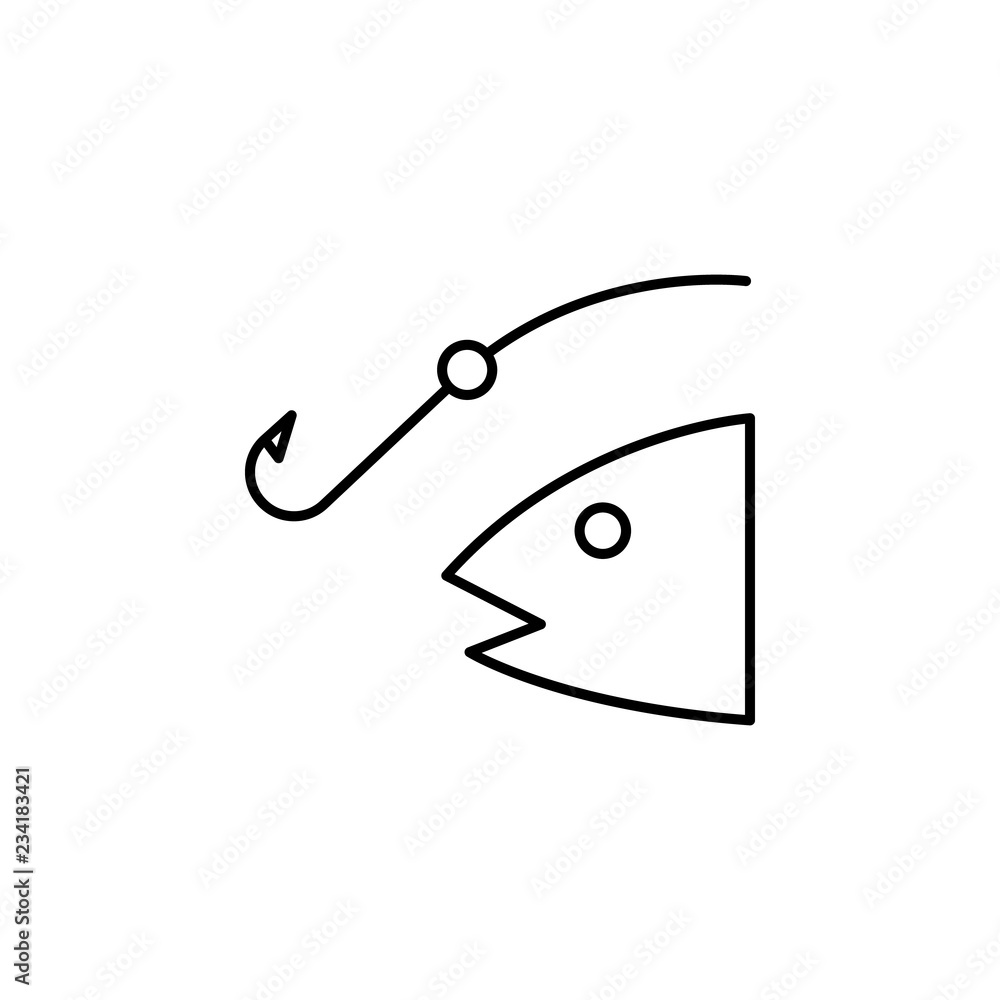 Poster fishing sign icon. element of navigation sign icon. thin line icon for website design and developmen