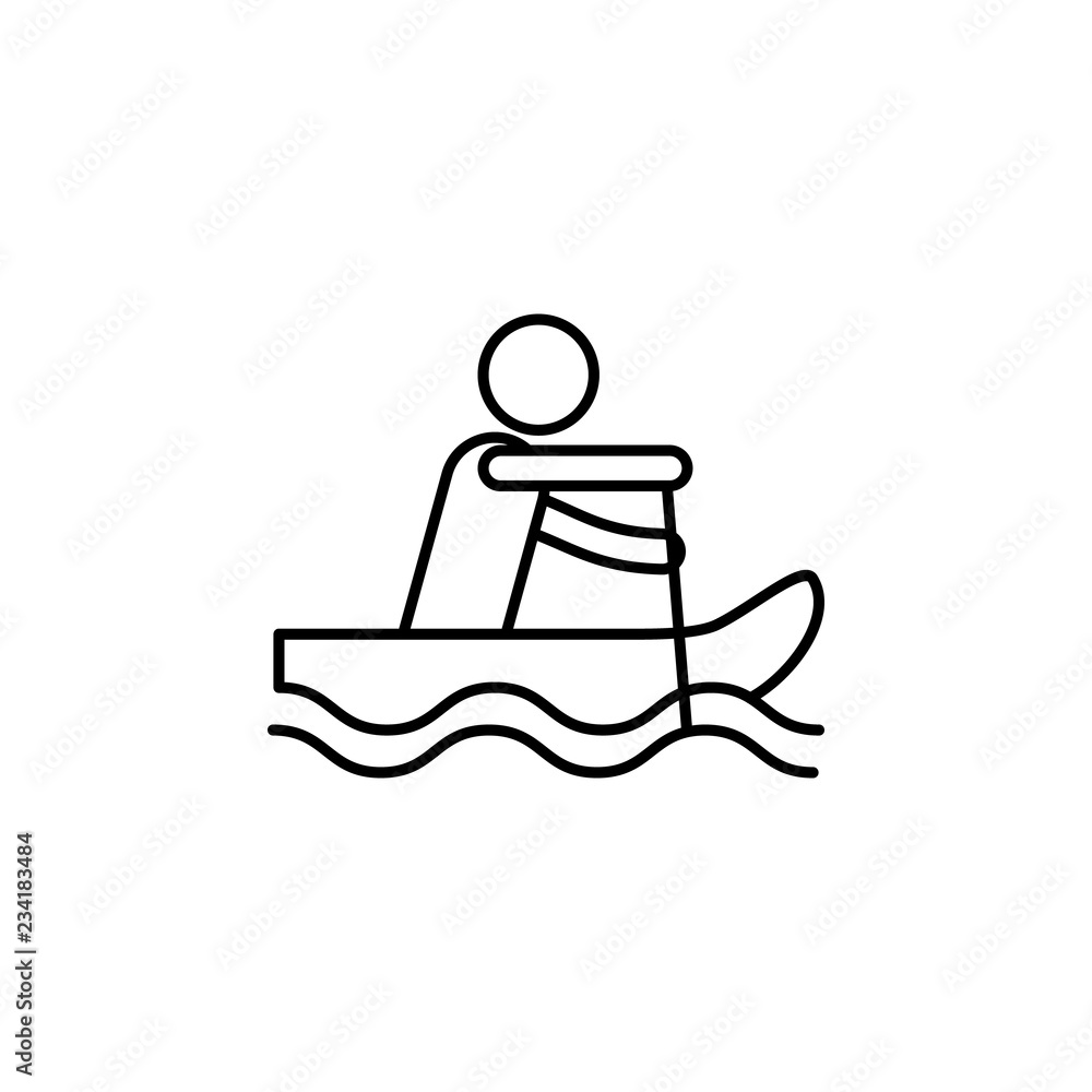 Poster rafting sign icon. element of navigation sign icon. thin line icon for website design and developmen