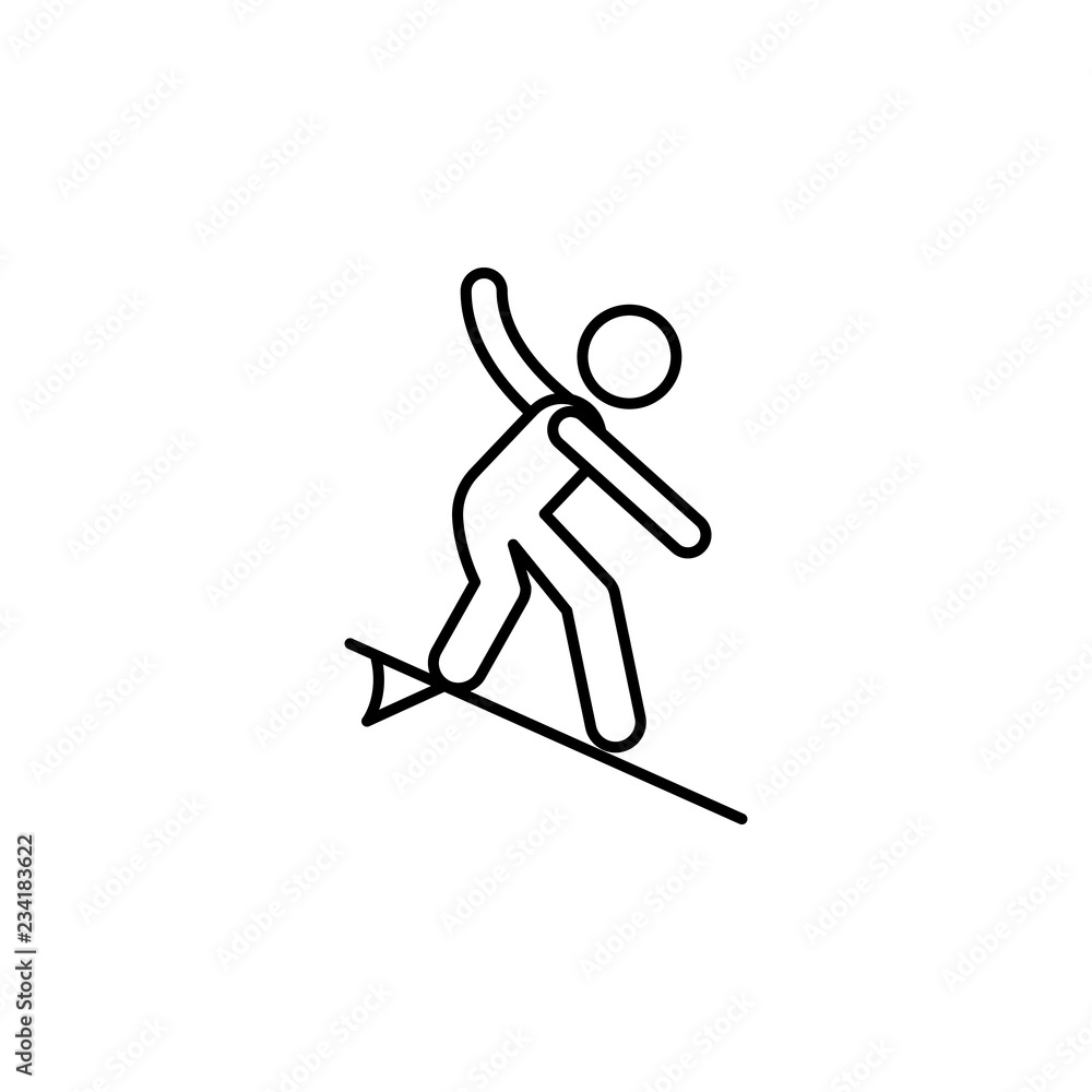 Poster surfing sign icon. element of navigation sign icon. thin line icon for website design and developmen