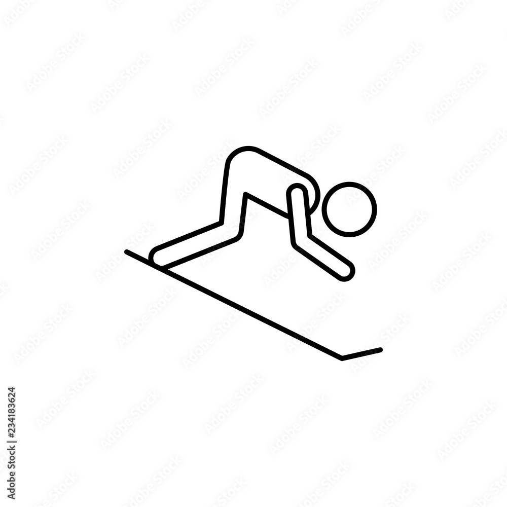 Poster skiing sign icon. element of navigation sign icon. thin line icon for website design and development