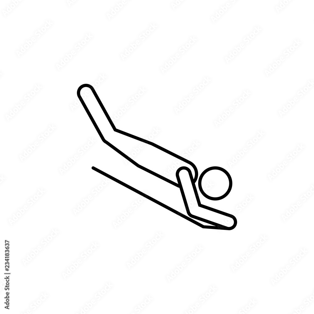 Poster sledding sign icon. element of navigation sign icon. thin line icon for website design and developme